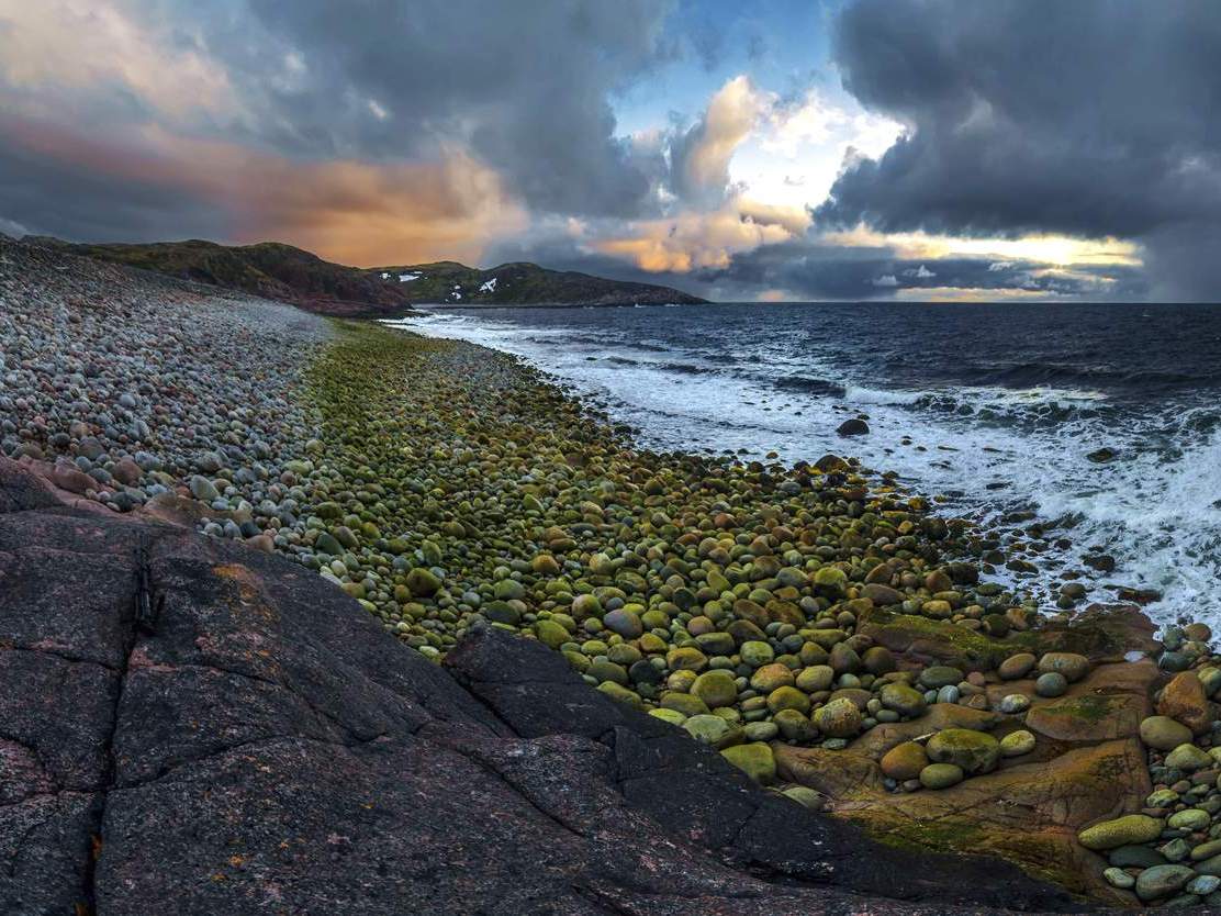 Баренцево море (ясное небо, закат)