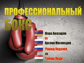 Профессиональный бокс. Международный турнир "Kold Wars II". Жора Амазарян - Арслан Магомедов. Рашид Кодзоев - Тамаш Лоди. Трансляция из Белоруссии
