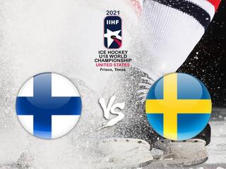 Хоккей. Чемпионат мира среди юниоров (U-18). Матч за 3-е место. Финляндия - Швеция. Трансляция из США
