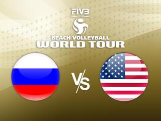 Пляжный волейбол. Этап Мирового тура FIVB. Полуфинал. Женщины. Россия - США