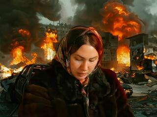 Донбасс. Девушка в огне
