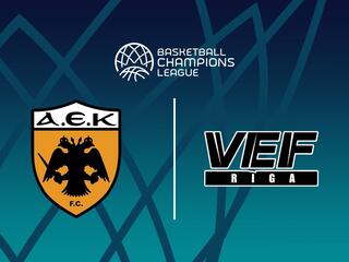 Баскетбол. Лига Чемпионов. АЕК (Гркция) - ВЭФ (Латвия)